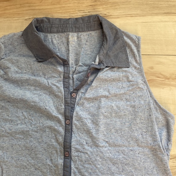 Loft Womens L Button Front Tank With Collar. Microdots. Sleeveless Blouse. - Picture 9 of 11